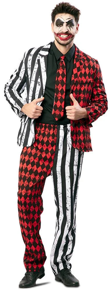 Disfraz de Arlequín Psicópata Elegante para Hombre Joker EuroCarnavales